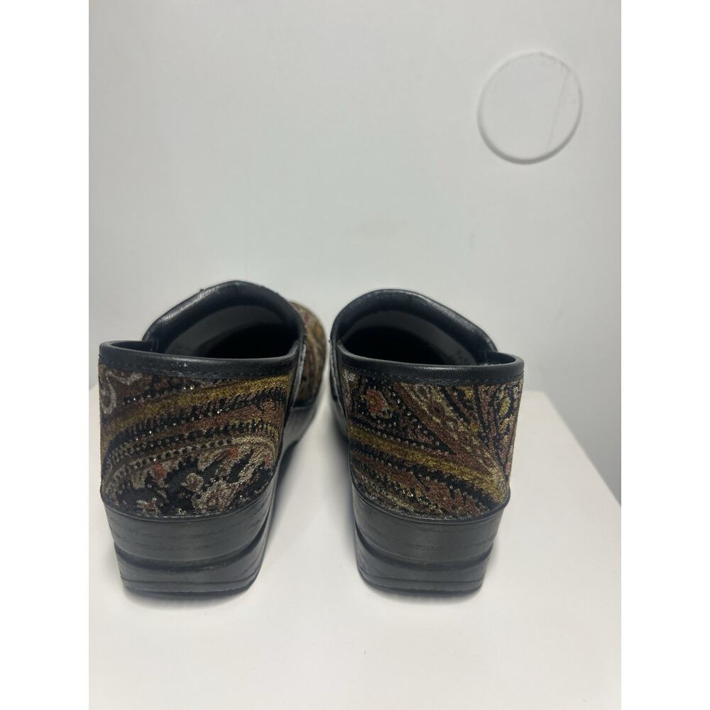 Dansko Paisley Tapestry Brown jewel Clogs size EU 40 US 9 Retro 70s Boho nurse - Picture 9 of 14